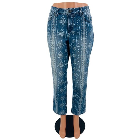 Style & Co Curvy Mid Rise Printed Boyfriend Jeans w/Optional Cuffed Hem - Picture 16 of 16